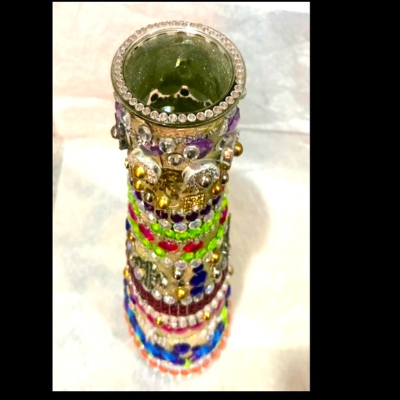 VASE ARTS & CRAFTS handcrafted embellished/bedazzled single decorative vase - Picture 3 of 4